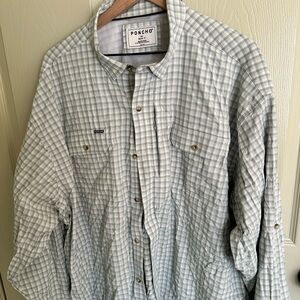 Poncho Men's Gray Checkered Casual Shirt